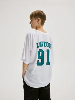 Reserved - Szybkoschnący t-shirt z nadrukiem - biały