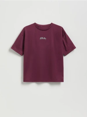Reserved - Szybkoschnący t-shirt z nadrukiem - bordowy
