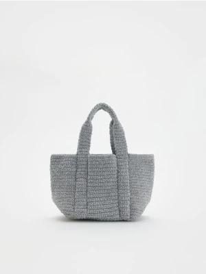 Zdjęcie produktu Reserved - Szydełkowana torebka shopper - srebrny