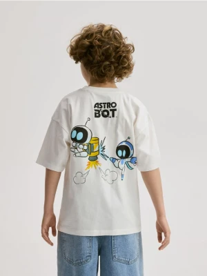 Reserved - T-shirt Astro Bot - złamana biel