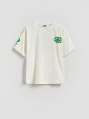 Reserved - T-shirt Boston Celtics NBA - złamana biel