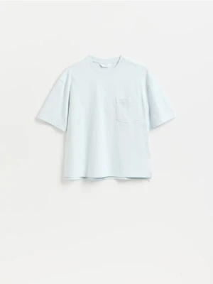 Reserved - T-shirt boxy - jasnoniebieski