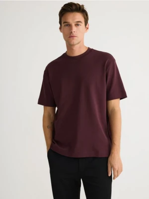 Reserved - T-shirt boxy - mahoniowy