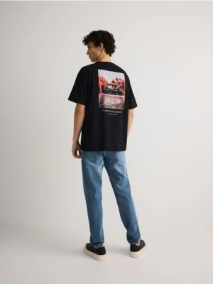 Reserved - T-shirt boxy z nadrukiem na plecach - czarny