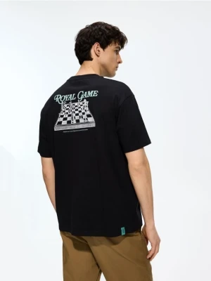 Reserved - T-shirt boxy z nadrukiem na plecach - czarny