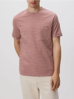 Reserved - T-shirt comfort z kieszonką - pastelowy róż