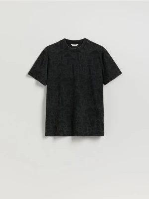 Reserved - T-shirt comfort z nadrukiem - brązowy