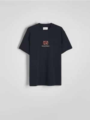 Reserved - T-shirt comfort z nadrukiem - czarny