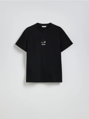 Reserved - T-shirt comfort z nadrukiem - czarny