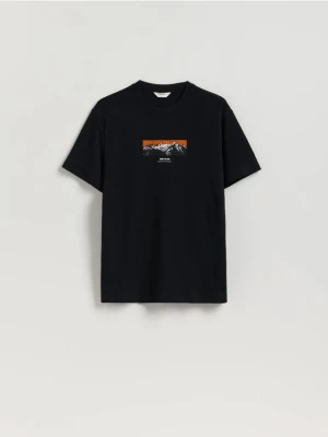 Reserved - T-shirt comfort z nadrukiem - czarny