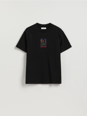 Reserved - T-shirt comfort z nadrukiem - czarny