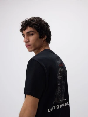 Reserved - T-shirt comfort z nadrukiem - czarny