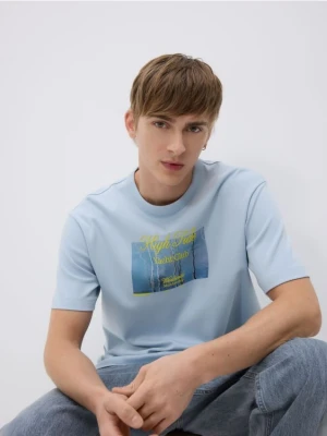 Reserved - T-shirt comfort z nadrukiem - jasnoniebieski