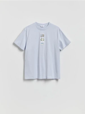 Reserved - T-shirt comfort z nadrukiem - jasnoniebieski