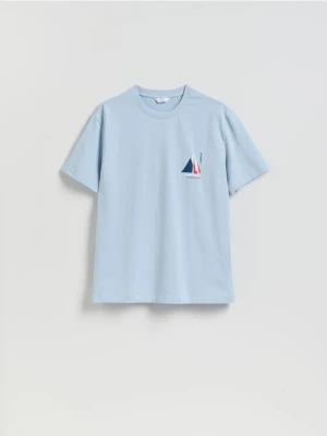 Reserved - T-shirt comfort z nadrukiem - jasnoniebieski