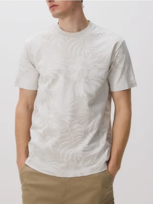 Reserved - T-shirt comfort z nadrukiem - jasnoszary