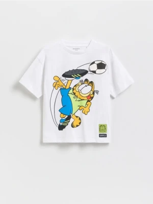 Reserved - T-shirt Garfield - biały