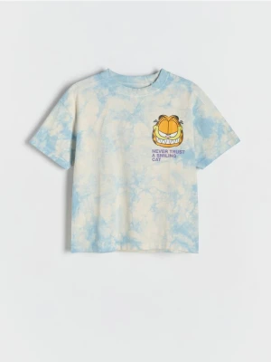 Reserved - T-shirt GARFIELD - złamana biel