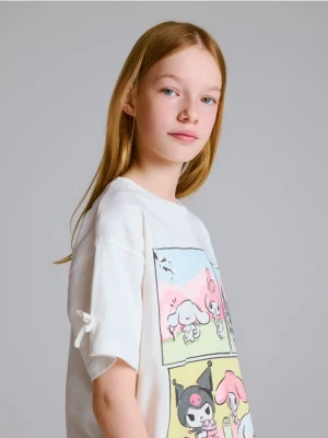 Reserved - T-shirt Hello Kitty and Friends - złamana biel