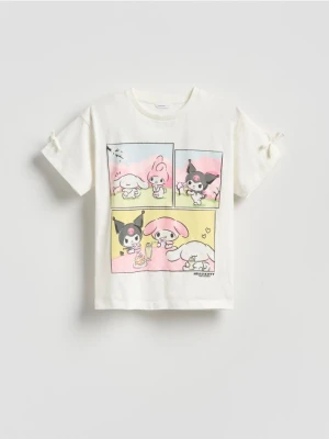 Reserved - T-shirt Hello Kitty and Friends - złamana biel