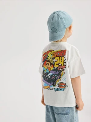 Reserved - T-shirt Hot Wheels Let's Race - złamana biel