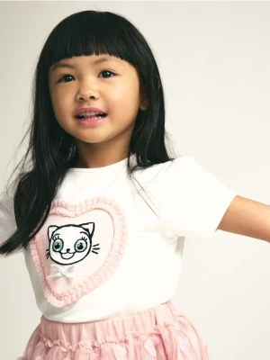 Reserved - T-shirt Kicia Kocia - złamana biel