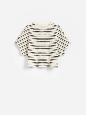 Reserved - T-shirt kimono w paski - wielobarwny