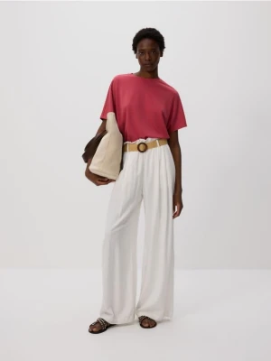 Reserved - T-shirt kimono z dodatkiem modalu - jasnofioletowy