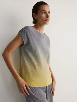 Reserved - T-shirt kimono z plisowanej dzianiny - wielobarwny