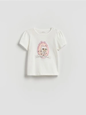 Reserved - T-shirt Koci Domek Gabi - złamana biel