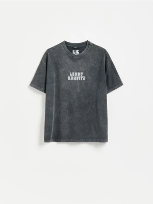 Reserved - T-shirt Lenny Kravitz - ciemnoszary