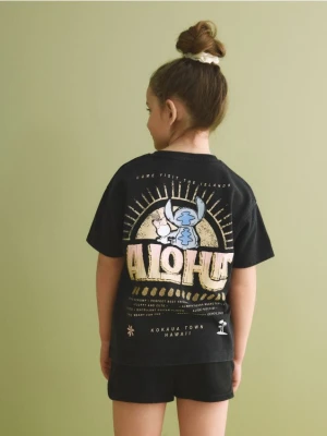 Reserved - T-shirt Lilo i Stitch - czarny