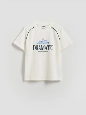 Reserved - T-shirt Lilo i Stitch - złamana biel