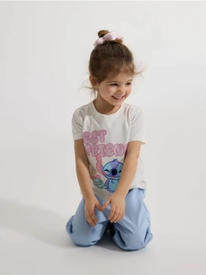 Reserved - T-shirt Lilo i Stitch - złamana biel