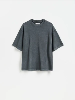 Reserved - T-shirt loose z efektem sprania - ciemnoszary