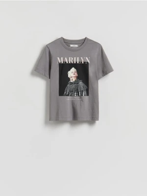 Reserved - T-shirt Marilyn Monroe - ciemnoszary