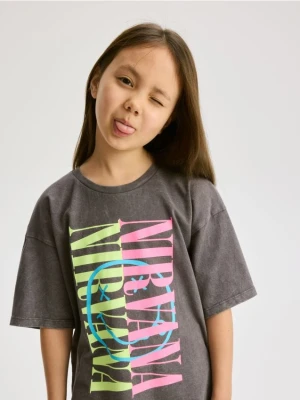 Reserved - T-shirt Nirvana - ciemnoszary