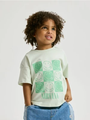 Reserved - T-shirt Nirvana - jasnozielony