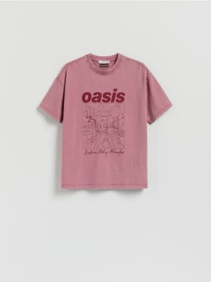 Reserved - T-shirt Oasis - brudny róż