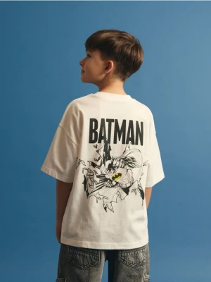 Reserved - T-shirt oversize Batman - złamana biel