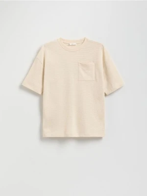 Reserved - T-shirt oversize - beżowy