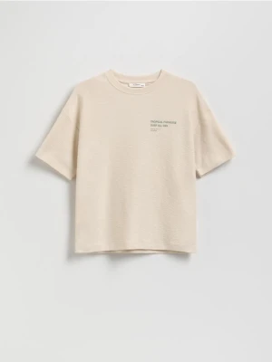 Zdjęcie produktu Reserved - T-shirt oversize - beżowy