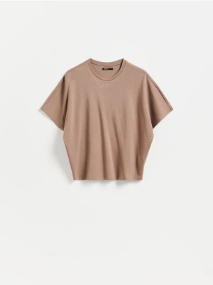 Reserved - T-shirt oversize - brązowy