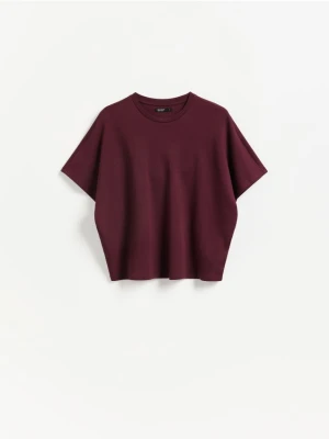 Reserved - T-shirt oversize - ciemnofioletowy