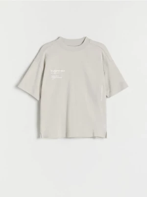 Reserved - T-shirt oversize - jasnoszary