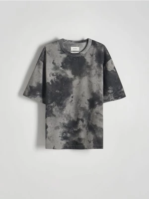 Reserved - T-shirt oversize - jasnoszary