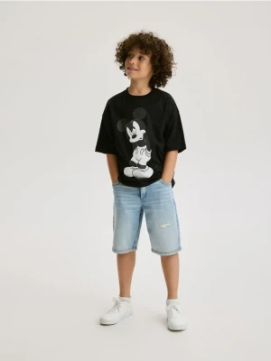 Reserved - T-shirt oversize Mickey Mouse - czarny