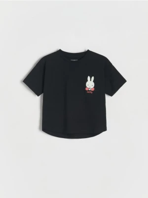 Reserved - T-shirt oversize Miffy - czarny