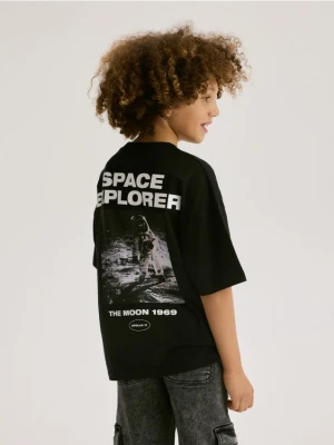 Reserved - T-shirt oversize NASA - czarny