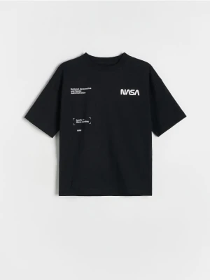 Reserved - T-shirt oversize NASA - czarny